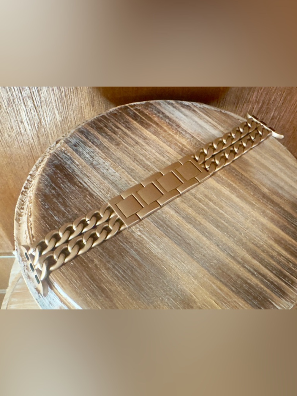Rose Gold Double Curb Chain Apple Watch Band 40mm - Jewelry Style